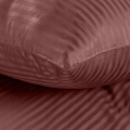 Pościel Satynowa 160x200 Gładka w Pasy Premium burgund/bordo