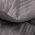 Pościel Satynowa 160x200 Gładka w Pasy Premium stalowy/szary