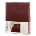Pościel Satynowa 140x200 Gładka w Pasy Premium burgund/bordo 