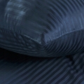 Pościel Satynowa 220x200 Gładka w Pasy Premium granat