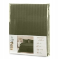 Pościel Satynowa 220x200 Gładka w Pasy Premium oliwkowy