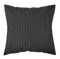 Poszewka Adamaszek Pure paski z satyny bawełnianej 40x40 Czarna