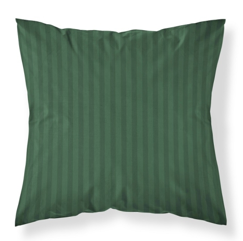 Poszewka Adamaszek Pure paski z satyny bawełnianej 40x40 Zielona