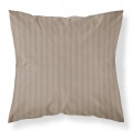 Poszewka Adamaszek Pure paski z satyny bawełnianej 40x40 Beżowa Taupe