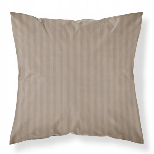 Poszewka Adamaszek Pure paski z satyny bawełnianej 40x40 Beżowa Taupe