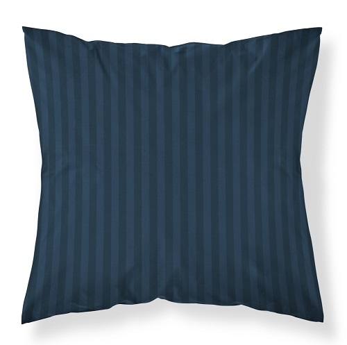 Poszewka Adamaszek Pure paski z satyny bawełnianej 40x40 Niebieska Denim