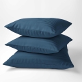 Poszewka Adamaszek Pure paski z satyny bawełnianej 50x60 Niebieska Denim