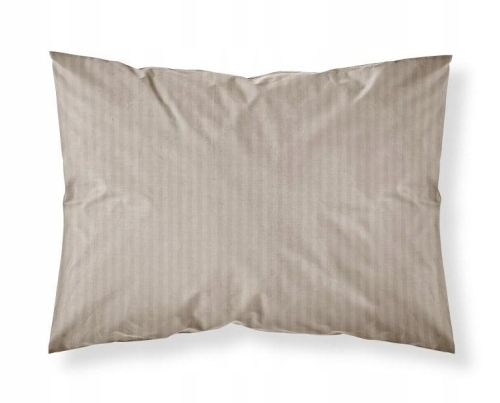 Poszewka Adamaszek Pure paski z satyny bawełnianej 50x60 Beżowa Taupe