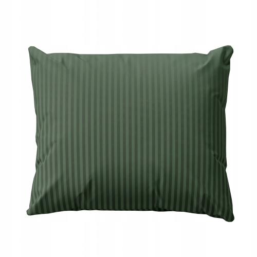 Poszewka Adamaszek Pure paski z satyny bawełnianej 50x60 Zielona