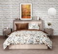 Pościel Bawełniana 160x200 Gusto Motyle Dwustronna beż/brąz 