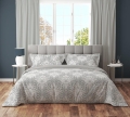 Pościel Bawełniana 160x200 Gusto Kwiat Dwustronna szara/popiel 
