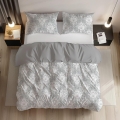 Pościel Bawełniana 160x200 Gusto Kwiat Dwustronna szara/popiel 