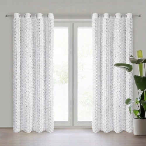 Firana gotowa na przelotki Roses 140x250 biała 