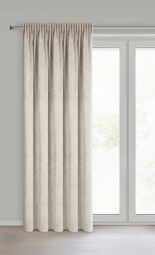 Zasłona gotowa na taśmie Neska 140x270 jasna beżowa szenil