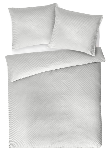 Posciel z Adamaszku 140x200 Geometryczna  paski 1 cm szara /popielata