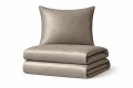 Posciel z Adamaszku 140x200 Geometryczna paski 1 cm beżowa taupe