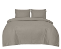 Posciel z Adamaszku 140x200 Geometryczna paski 1 cm beżowa taupe