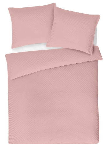 Posciel z Adamaszku 160x200 Geometryczna  paski 1 cm różowa 