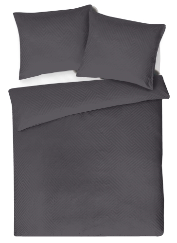 Posciel z Adamaszku 160x200 Geometryczna paski 1 cm grafitowa 