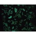 Koc Świecący w ciemności 150x200 Dinozaury na szarym tle Fluo 