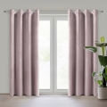 Zasłona gotowa na przelotkach ROSA 140x250 pudrowa