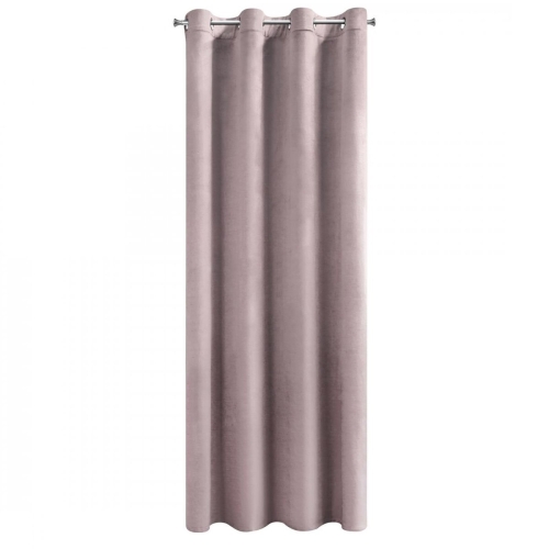 Zasłona gotowa na przelotkach ROSA 140x250 pudrowa