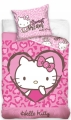 Pościel bawełniana 140x200 Hello Kitty Kotek różowy