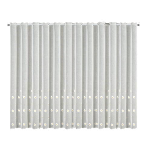 Firana gotowa Bellis 350x145 haftowana w kwiaty tunel
