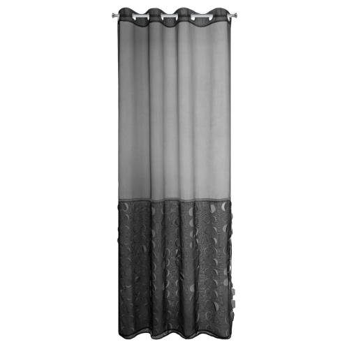 Firana gotowa Debora 140x250 czarna na przelotkach