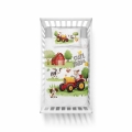 Komplet do łóżeczka 100x135 Kołdra + Pościel Traktorek Farma