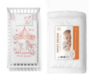 Komplet do łóżeczka 90x120 Kołdra + Pościel Kotek Balerina