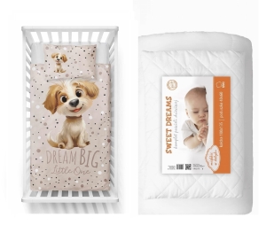 Komplet do łóżeczka 100x135 Kołdra + Pościel Piesek