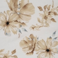 Pościel Satynowa 140x200 Kwiaty beżowa kremowa pastelowa 