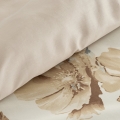 Pościel Satynowa 140x200 Kwiaty beżowa kremowa pastelowa 