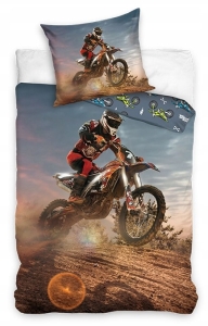 Pościel Młodzieżowa 160x200 Motocross Bawełna 