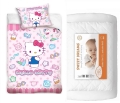 Komplet do łóżeczka 100x135 Kołdra + Pościel Hello Kitty Kotek 