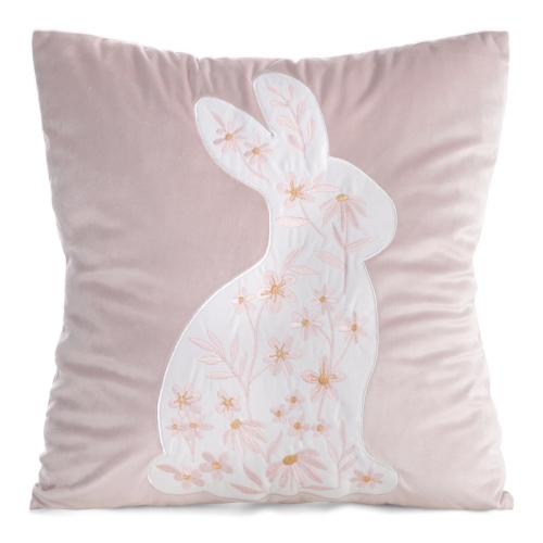 Poszewka Świąteczna 45x45 Królik Wielkanocny jasna różowa