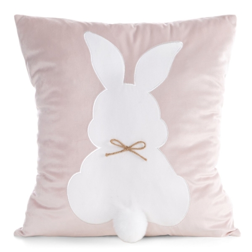 Poszewka Świąteczna 45x45 Królik Wielkanocny jasna różowa 