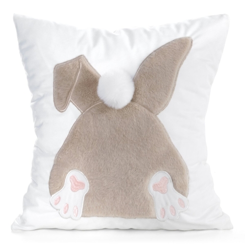 Poszewka Świąteczna 45x45 Królik Wielkanocny jasna beżowa