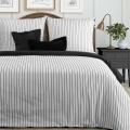 Pościel Satynowa 140x200 Raya Paski biało czarne