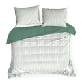 Pościel Satynowa 160x200 Raya Paski biało miętowe