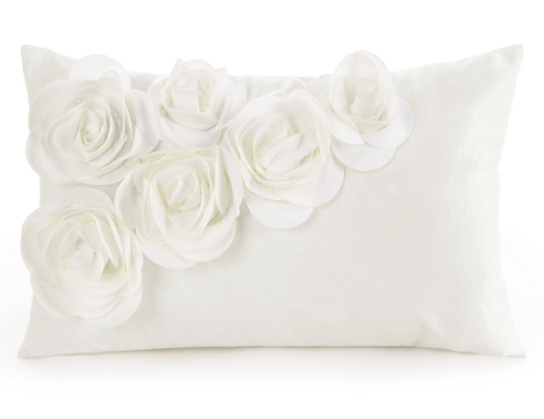 Poszewka Dekoracyjna 30x50 Flores Kwiaty kremowa