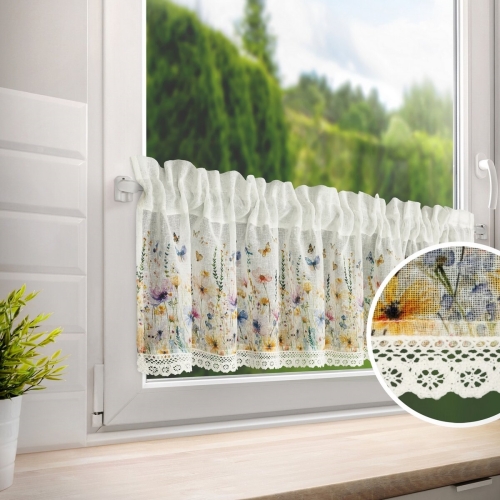 Zazdrostka Rosalie 30x150 biała / żółta w kwiaty Tunel 