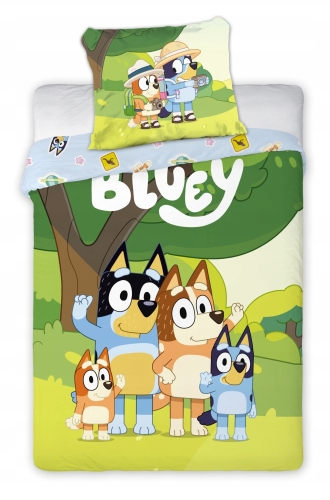 Pościel bawełniana 100x135 Piesek  Niebieski Bluey HIT 
