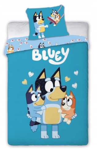 Pościel bawełniana 100x135 Piesek  Niebieski Bluey HIT 