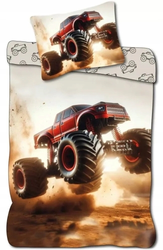  Pościel Dziecięca 140x200 Monster Truck  Bawełniana  