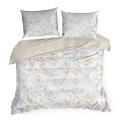 Pościel Bawełniana 220x200 Jasmina Kwiaty krem / niebieski