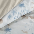 Pościel Bawełniana 220x200 Jasmina Kwiaty krem / niebieski