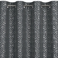 Zasłona gotowa na przelotkach 140x250 Semi Geometryczna Stalowa/Srebrna