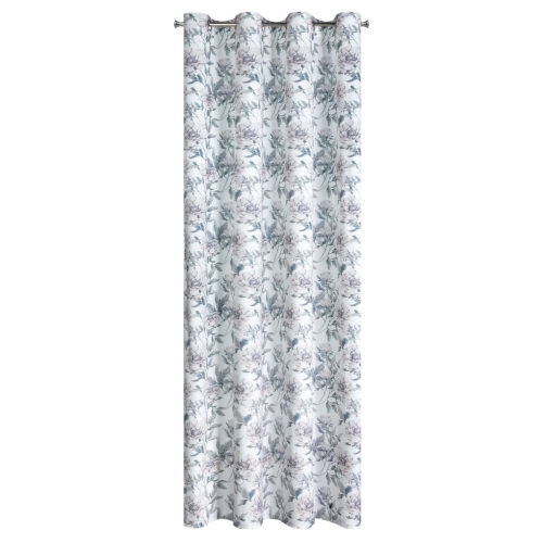Zasłona gotowa na przelotkach 140x250 Beverly Kwiaty Biały/Różowy